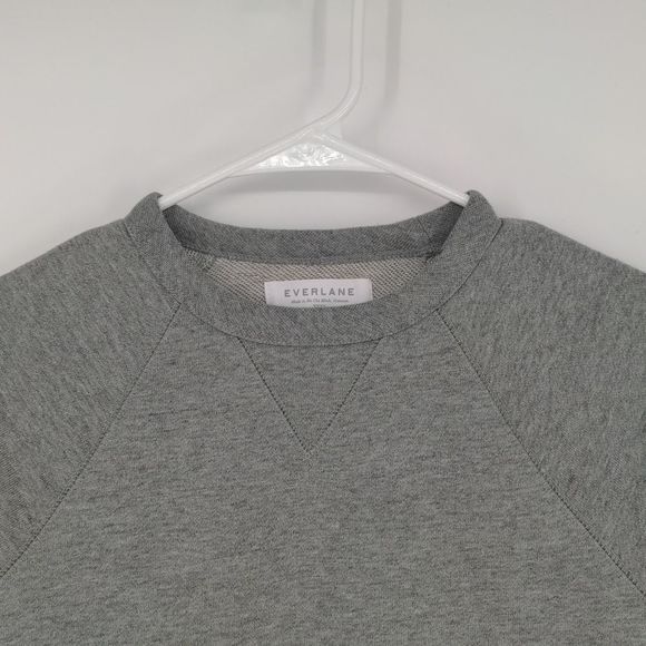 Everlane Women Men The Classic French Terry Crew Sweater Heather Grey‎ Size XXXS - Picture 4 of 14